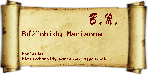 Bánhidy Marianna névjegykártya